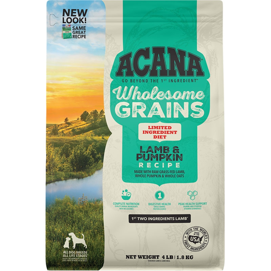 ACANA DOG WHOLESOME GRAINS LAMB & PUMPKIN 4LBS