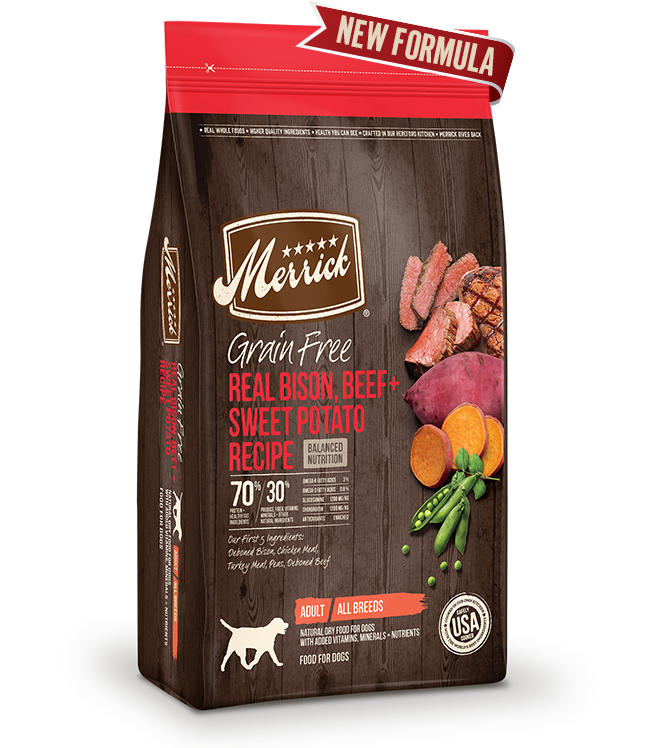 MERRICK DOG GRAIN FREE BISON BEEF & SWEET POTATO 22LB