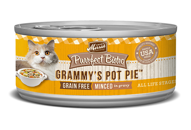 MERRICK CAT PURRFECT BISTRO MINCED GRAMMY'S POT PIE 5.5OZ CASE OF 24 CANS