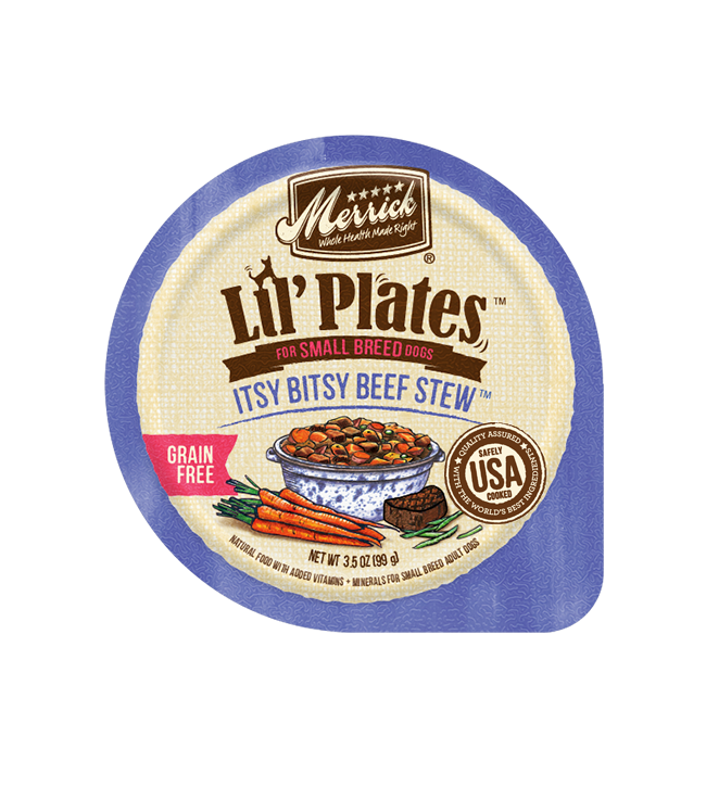 MERRICK DOG LIL PLATES SMALL BREED ITSY BITSY BEEF STEW 3.5OZ CASE OF 12