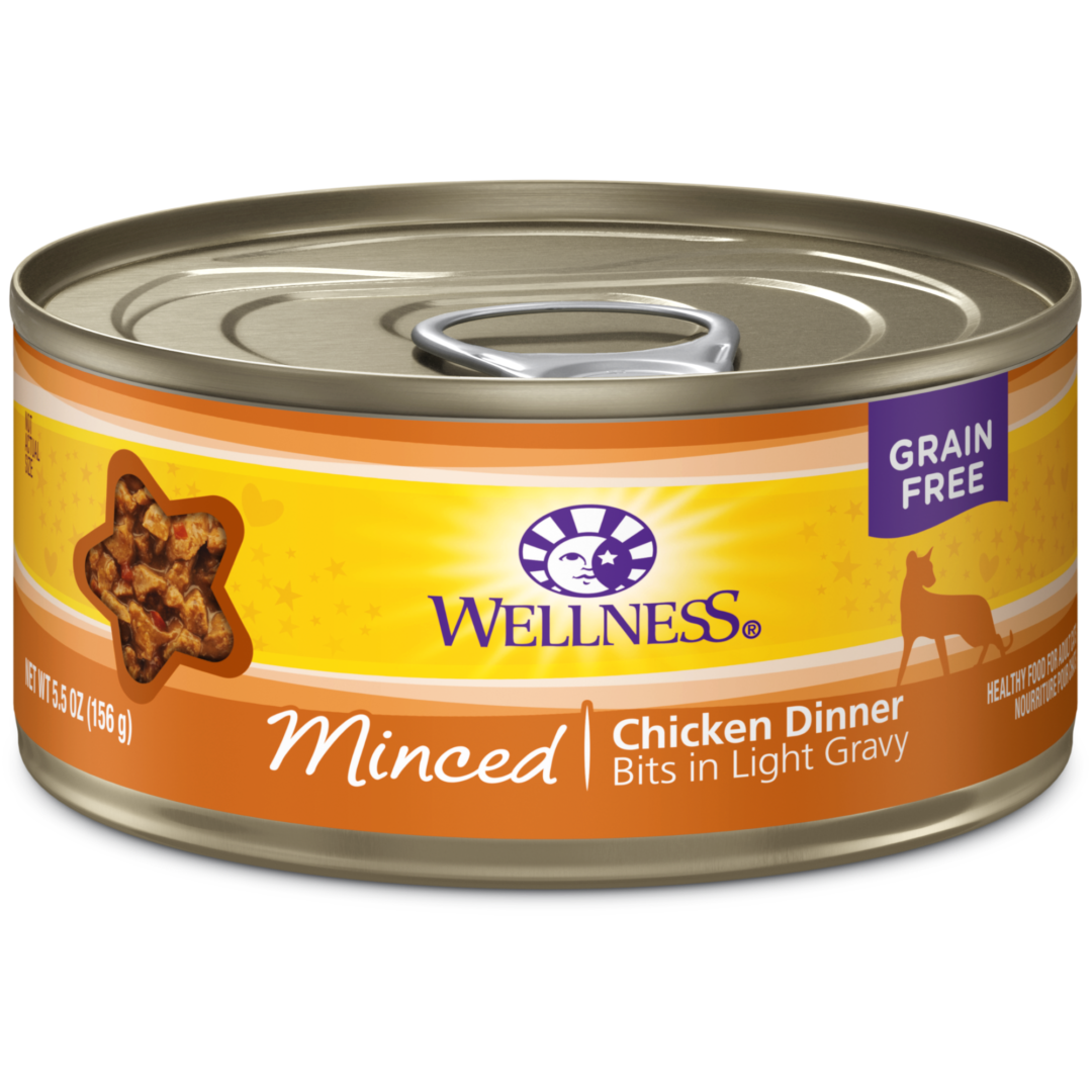 WELLNESS CAT MINCED CHICKEN 3OZ CASE OF 24 CANS