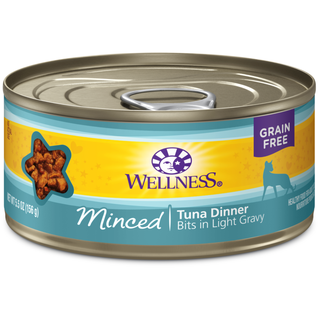 WELLNESS CAT MINCED TUNA 3OZ CASE OF 24 CANS