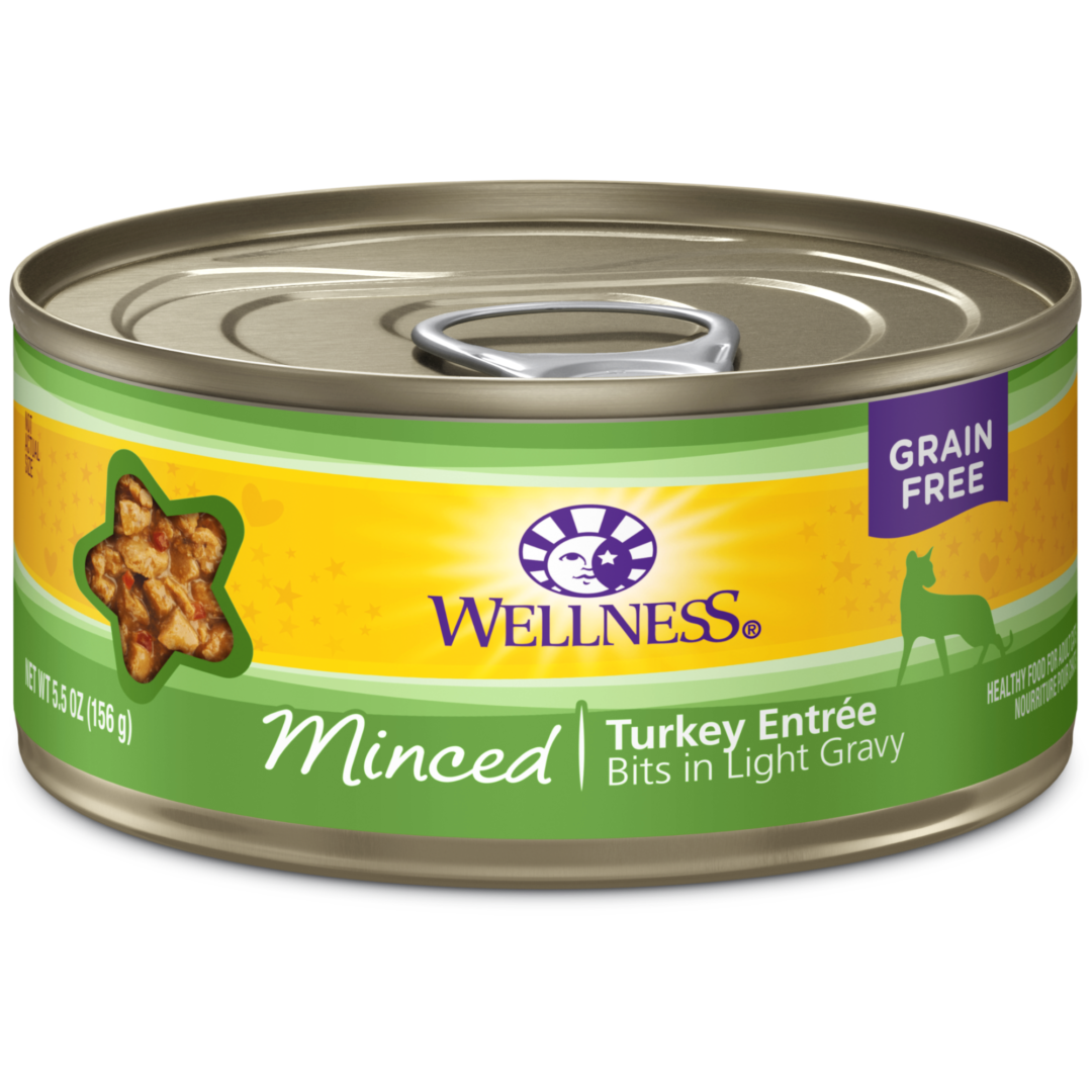 WELLNESS CAT MINCED TURKEY 3OZ CASE OF 24 CANS