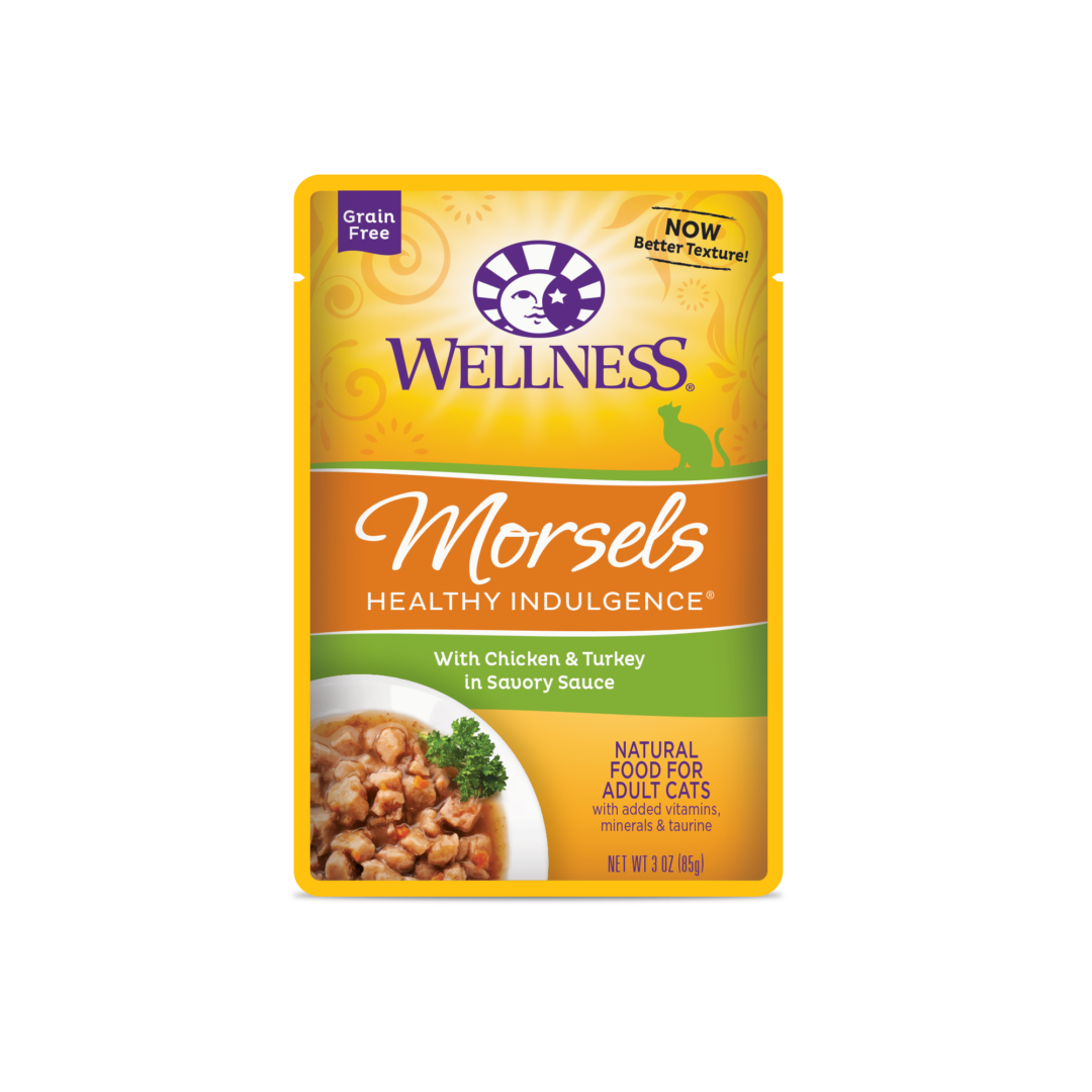 WELLNESS CAT HEALTHY INDULGENCE MORSELS CHICKEN & TURKEY 3OZ CASE OF 24