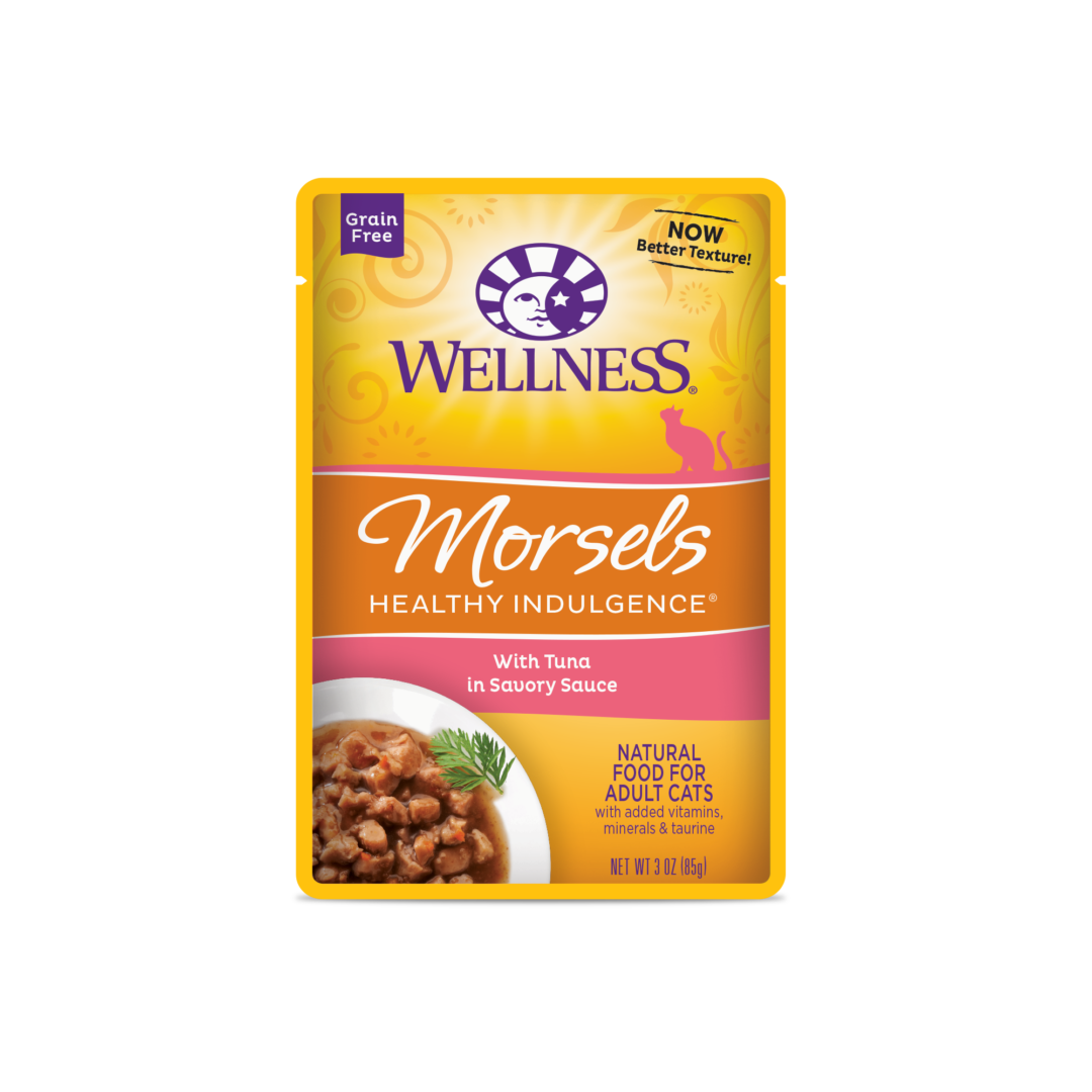 WELLNESS CAT HEALTHY INDULGENCE MORSELS TUNA 3OZ CASE OF 24