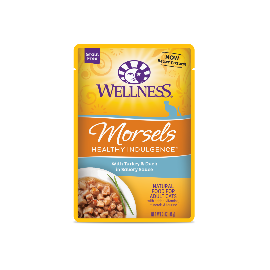 WELLNESS CAT HEALTHY INDULGENCE MORSELS TURKEY & DUCK 3OZ CASE OF 24