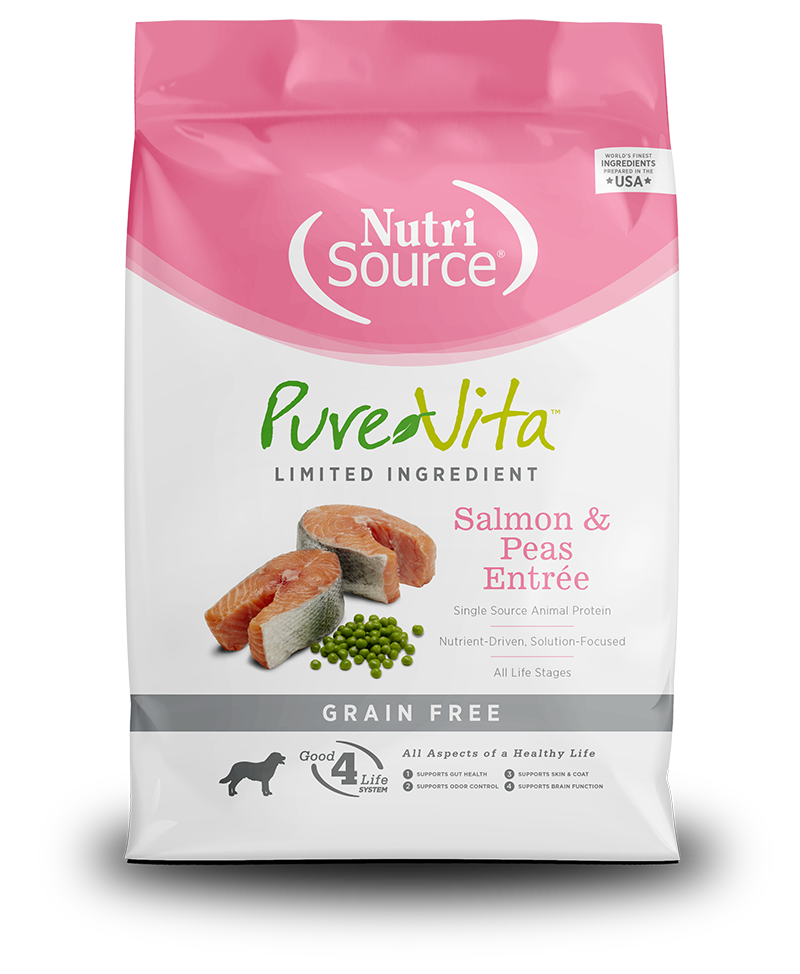 PURE VITA DOG GRAIN FREE SALMON & PEAS 25LBS
