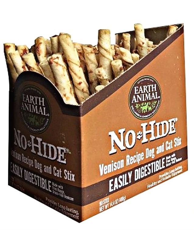 EARTH ANIMAL DOG NO-HIDE STIX VENISON 90CT