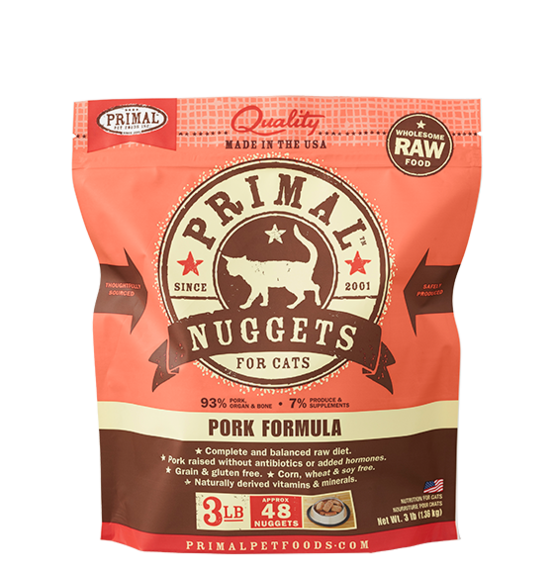 PRIMAL CAT NUGGET PORK 3LB