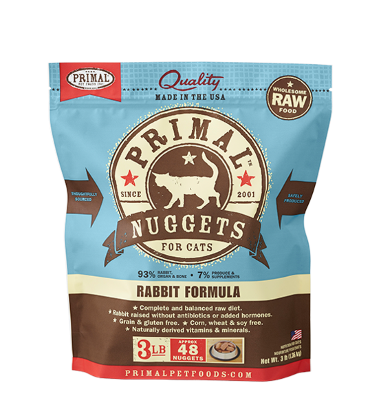 PRIMAL CAT FROZEN NUGGET RABBIT 3LB