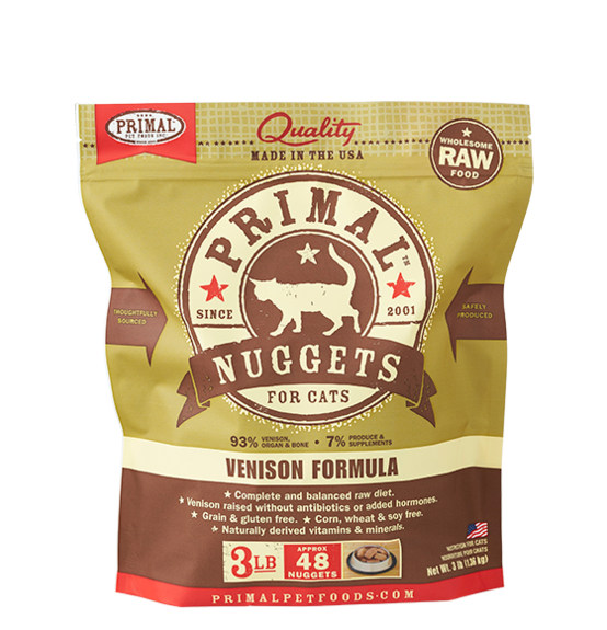 PRIMAL CAT FROZEN NUGGET VENISON 3LB