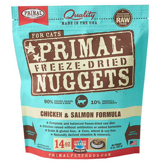 PRIMAL CAT FREEZE-DRIED NUGGET CHICKEN & SALMON 14OZ