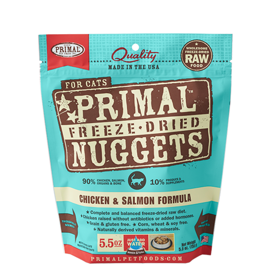 PRIMAL CAT FREEZE-DRIED NUGGET CHICKEN & SALMON 5.5OZ
