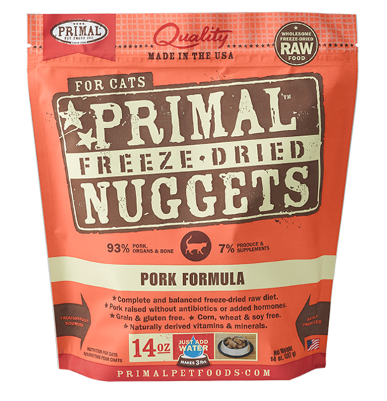 PRIMAL CAT FREEZE-DRIED NUGGET PORK 14OZ