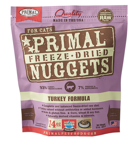 PRIMAL CAT FREEZE-DRIED NUGGET TURKEY 14OZ