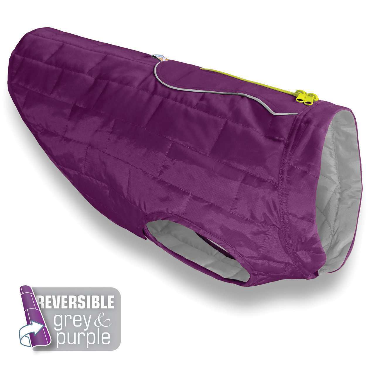 KURGO DOG REVERSIBLE COAT LOFT VIOLET & LIGHT GREY SMALL