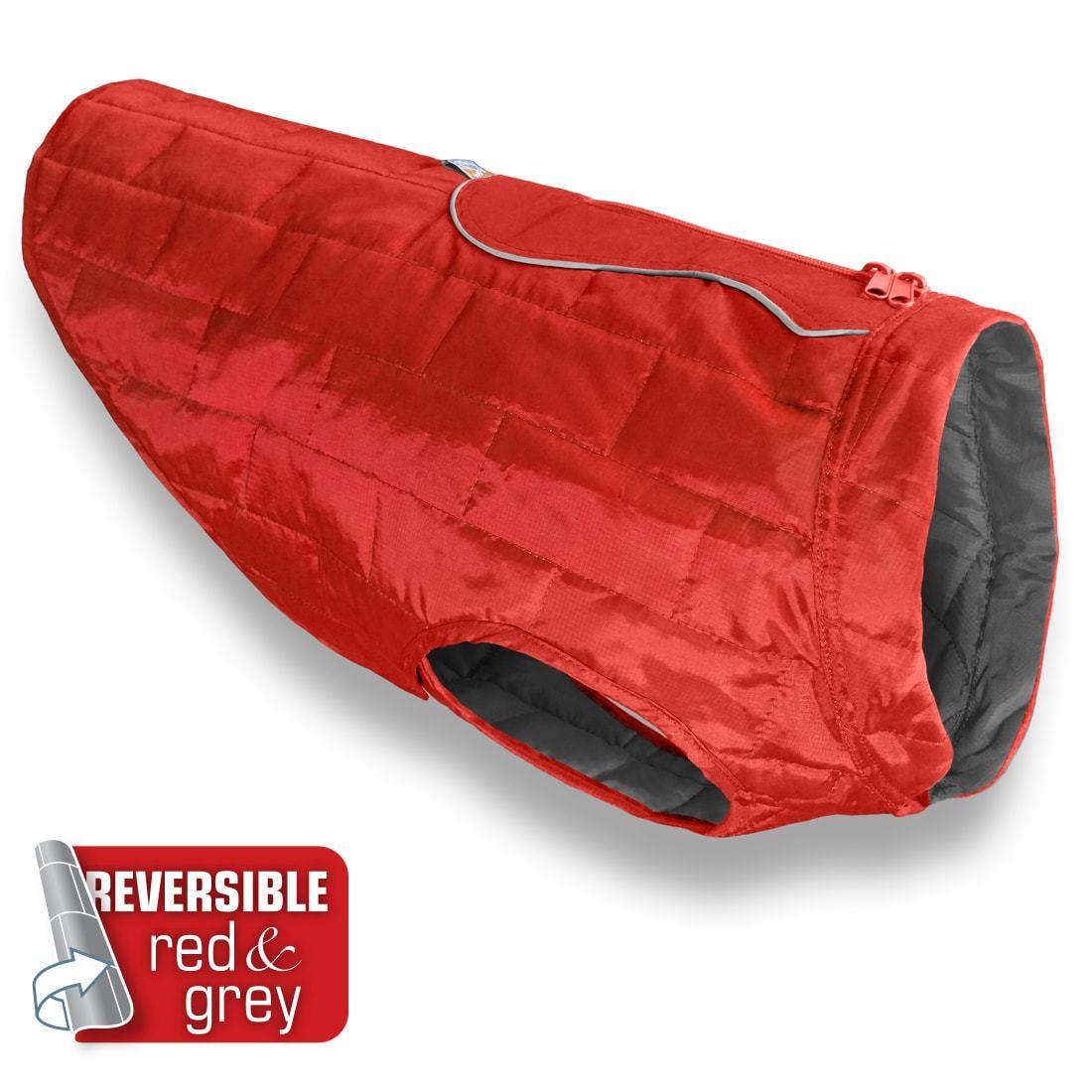 KURGO DOG LOFT COAT RED & CHARCOAL GREY X LARGE