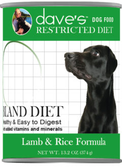 DAVE'S DOG GRAIN FREE RESTRICTED BLAND DIET LAMB & RICE 13.2OZ CASE OF 12 CANS