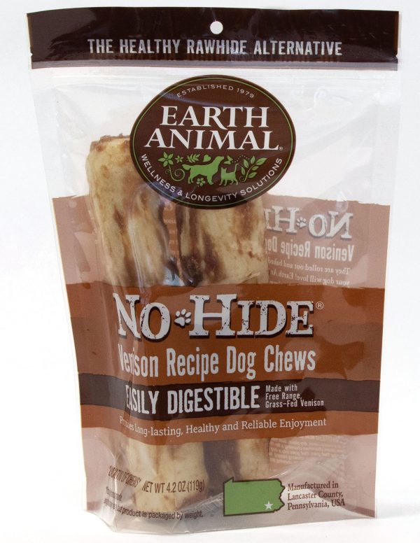 EARTH ANIMAL DOG NO-HIDE ORIGINAL VENISON ROLLS MEDIUM 2 PACK