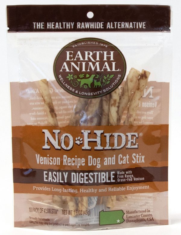 EARTH ANIMAL DOG NO-HIDE ORIGINAL VENISON STIX 10 PACK