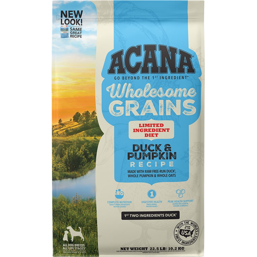 ACANA DOG WHOLESOME GRAINS DUCK & PUMPKIN 22.5LBS