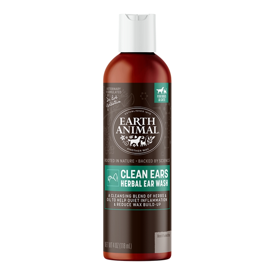 EARTH ANIMAL DOG APOTHECARY CLEAN EARS NATURAL GROOMING HERBAL EAR WASH CLEANSER 4OZ