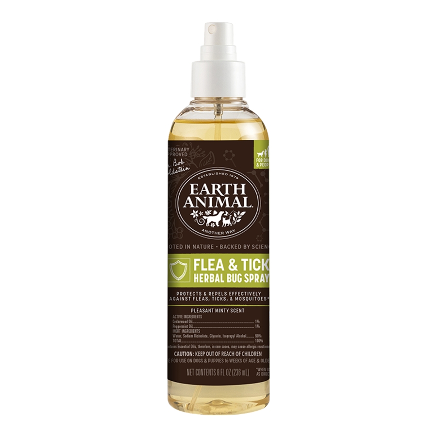 EARTH ANIMAL DOG APOTHECARY NATURAL FLEA & TICK HERBAL BUG SPRAY FOR DOGS & PEOPLE 8OZ