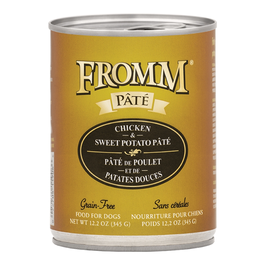 FROMM DOG GRAIN FREE CHICKEN & SWEET POTATO PATE 12.2OZ CAN CASE OF 12