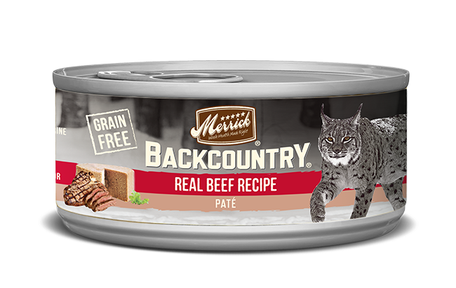 MERRICK CAT BACKCOUNTRY REAL BEEF GRAIN FREE PATE 3OZ CASE OF 24 CANS