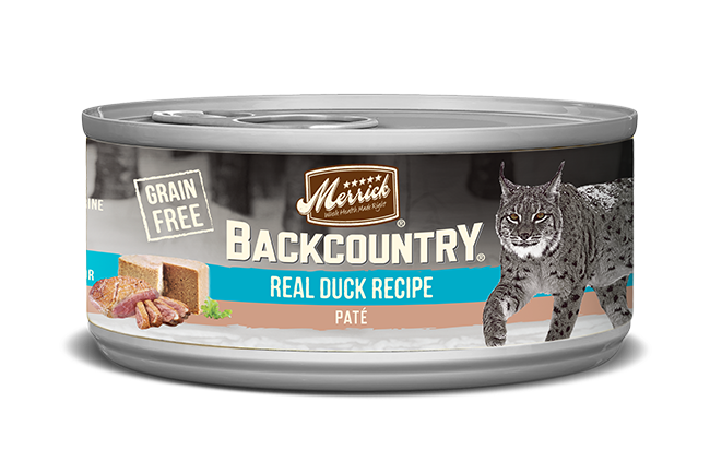 MERRICK CAT BACKCOUNTRY REAL DUCK GRAIN FREE PATE 3OZ CASE OF 24 CANS