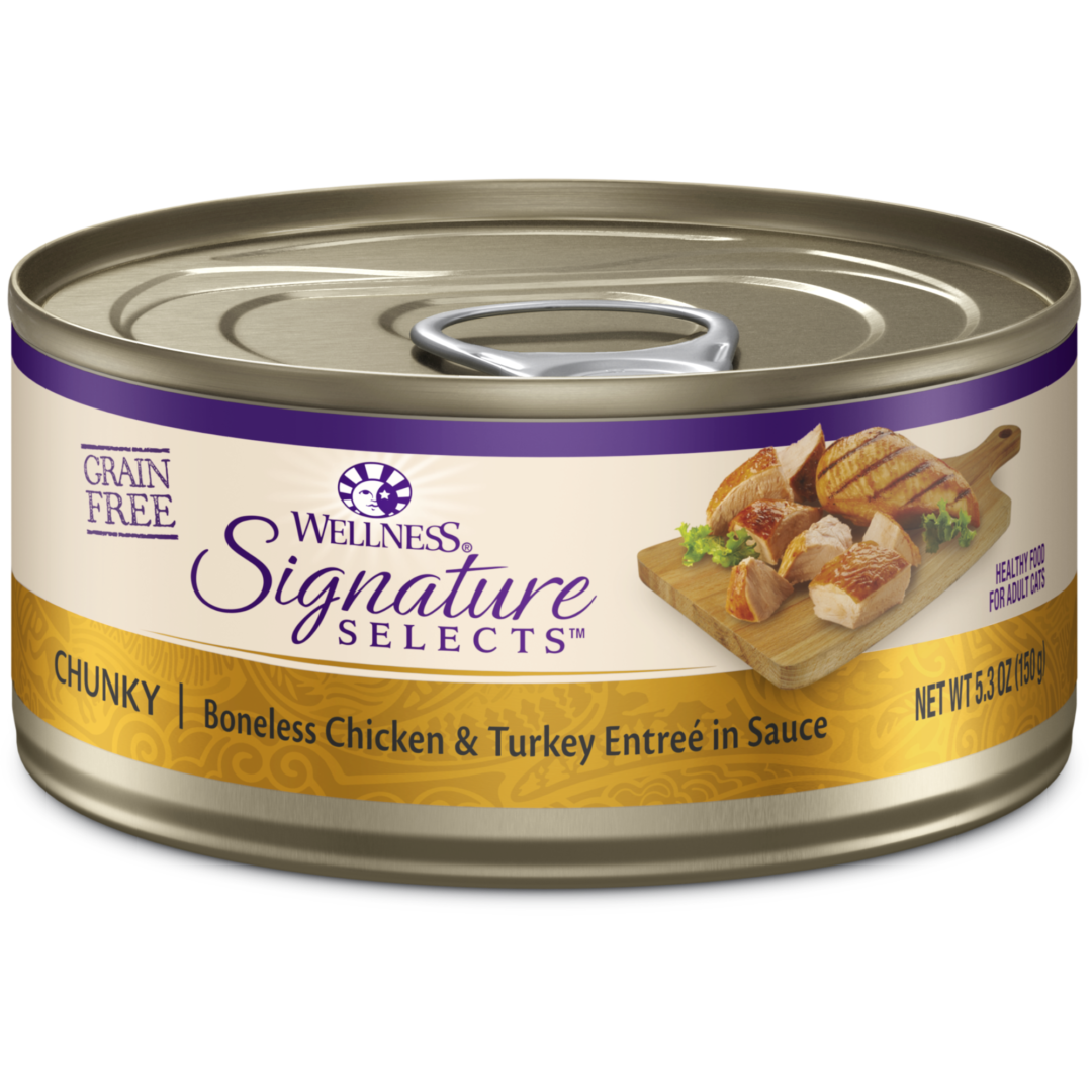 WELLNESS CAT CORE SIGNATURE SELECTS CHUNKY CHICKEN & TURKEY 5.3OZ CASE OF 12 CANS