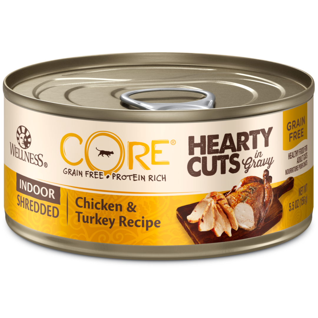 WELLNESS CAT CORE HEARTY INDOOR CHICKEN & TURKEY 5.5OZ CASE OF 24 CANS