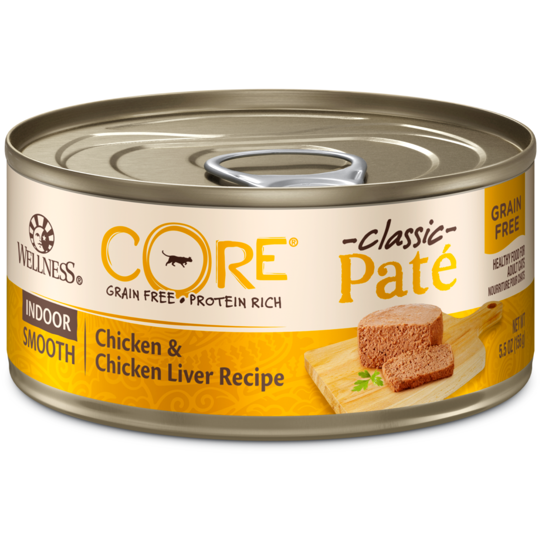 WELLNESS CAT CORE PATE INDOOR CHICKEN & CHICKEN LIVER 3OZ CASE OF 12 CANS