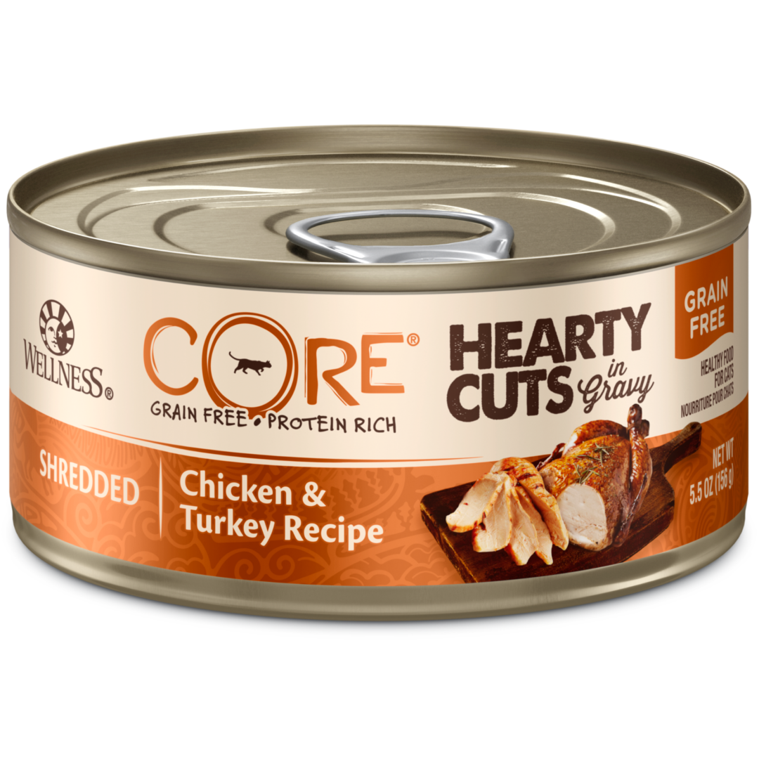 WELLNESS CAT CORE HEARTY CHICKEN & TURKEY 5.5OZ CASE OF 24 CANS