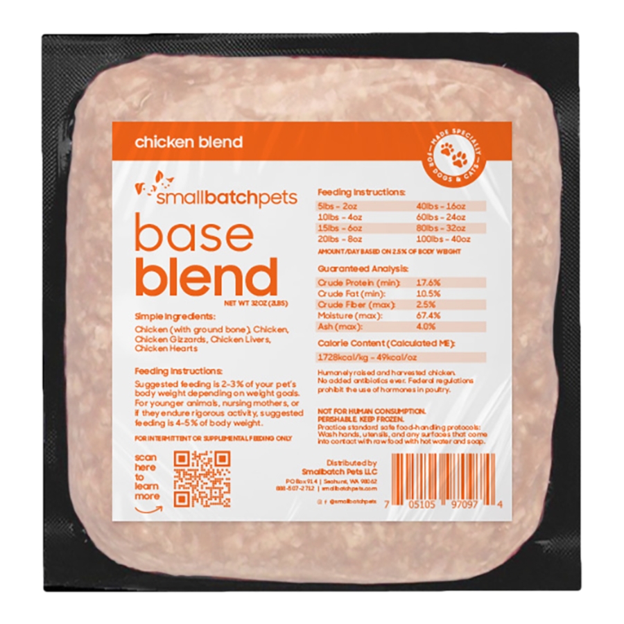 SMALL BATCH DOG CAT FROZEN CHICKEN BASE BLEND 2LB