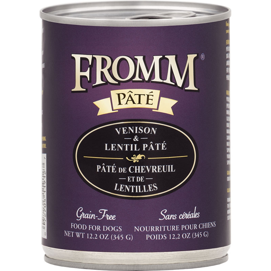 FROMM DOG GRAIN FREE VENISON & LENTILS 12.2OZ CAN CASE OF 12