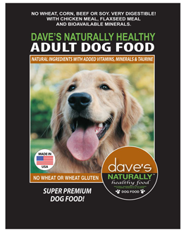 DAVE'S PET FOOD DOG NATURALLY HEALTHY ADULT 4LB