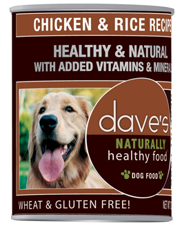 DAVE'S PET FOOD DOG NATURALLY HEALTHY CHICKEN RICE 13OZ CASE OF 12 CANS