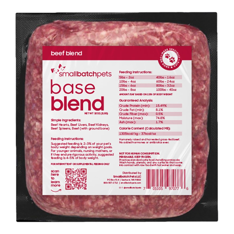 SMALL BATCH DOG CAT FROZEN BASE BLEND BEEF 2LBS