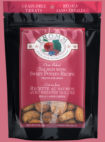 FROMM DOG 4 STAR TREAT SALMON SWEET POTATO 8OZ CASE OF 6 BAGS