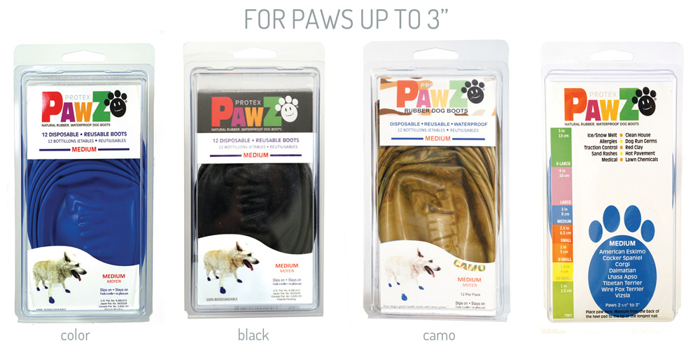 PAWZ DOG BOOTS BLACK MEDIUM 12 COUNT