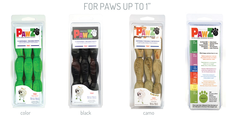 PAWZ DOG BOOTS BLACK TINY 12 COUNT