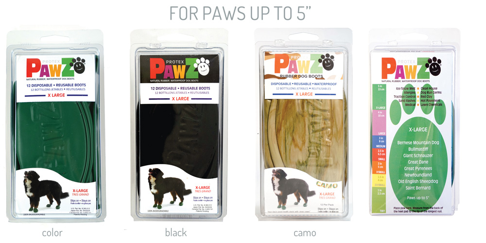 PAWZ DOG BOOTS BLACK X LARGE 12 COUNT