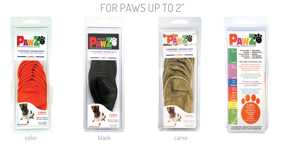 PAWZ DOG BOOTS BLACK X SMALL 12 COUNT