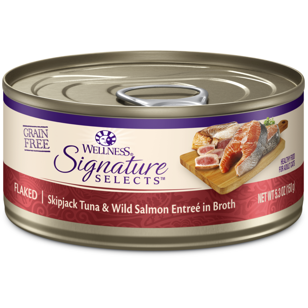 WELLNESS CAT CORE SIGNATURE SELECTS FLAKED TUNA & SALMON 5.3OZ CASE OF 12 CANS