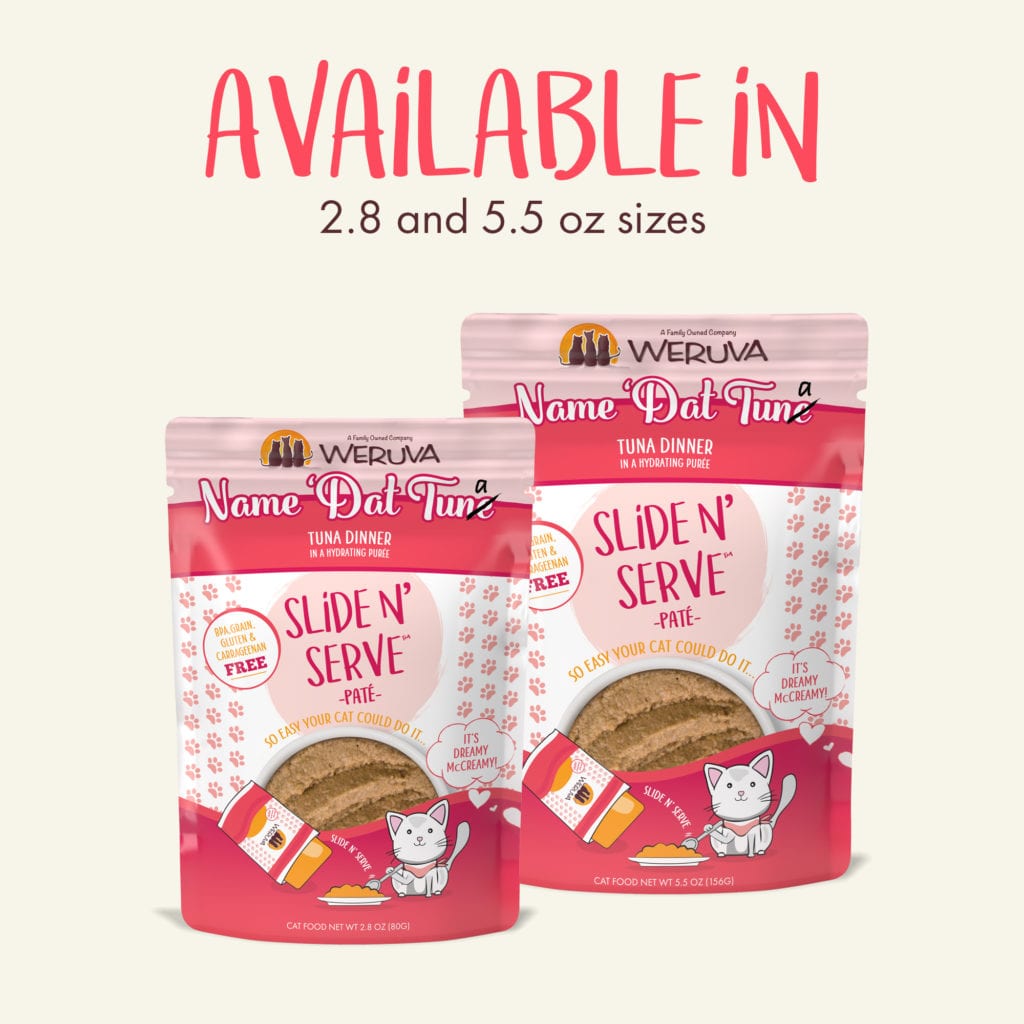 WERUVA CAT SLIDE N SERVE NAME DAT TUNA 5.5OZ CASE OF 12 POUCHES
