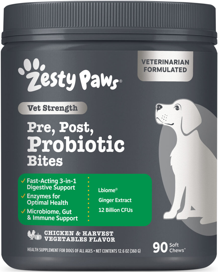ZESTY PAWS VET STRENGTH PROBIOTIC DOG
