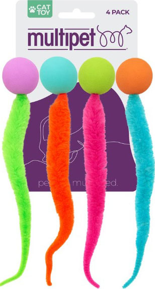 MULTIPET FOAM BALL WITH TAIL CAT TOYS