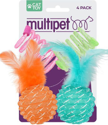 MULTIPET MESH BALLS AND SPRINGS CAT TOYS