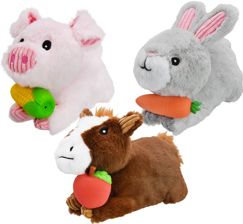 MULTIPET HIDE N' SQUEAK TWO-IN-ONE PLUSH/LATEX TOY